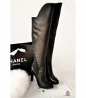 Very high leather boot 52 cm heel 10 cm