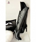 Very high leather boot 52 cm heel 10 cm