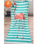 Flamingo stripe beach towel