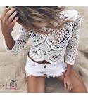 Long-sleeved Elenoir lace sweater