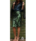 Green sequined midi skirt