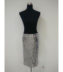 Silver sequined midi skirt