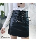 Bustier eco-leather skirt