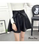 Sweet bow ecoleather skirt