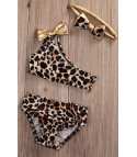 Leopard one-shoulder bikini girl
