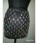Colorful rhinestone pendant skirt