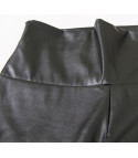 High-waisted coloured eco-leather leggings