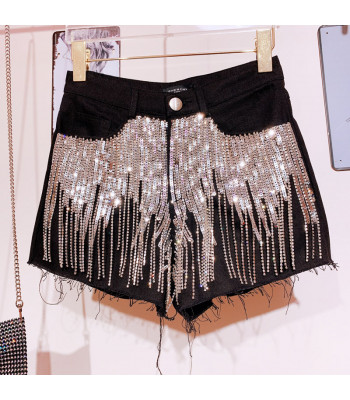 Shorts sequin fringe