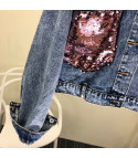 Giubbino jeans pinksequinn