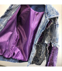 Purple sequin denim jacket