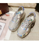 Sneakers platform silver mirror