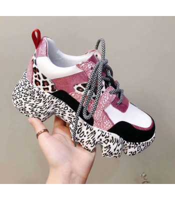 Leopard platform sneakers