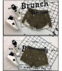Frayed denim leopard shorts