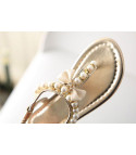 Pearl bow baby sandals