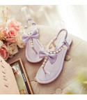 Pearl bow sandals
