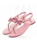 Pearl bow sandals