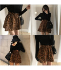 Leopard pleated skirt