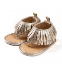 Baby gold fringe sandals
