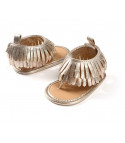 Baby gold fringe sandals