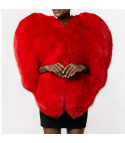 Red heart fur