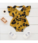 Leopard baby pinafore bodysuit