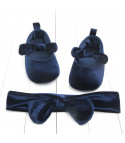 Baby velvet shoes and headband