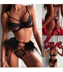 Completo intimo black pois plumage