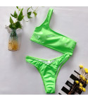 PVC Rosty one-shoulder bikini