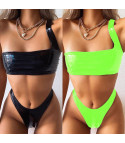 PVC Rosty one-shoulder bikini
