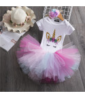 Complete baby unicorn rainbow tulle skirt