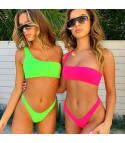 Neon one-shoulder bikini