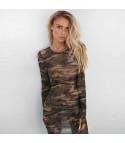 Dress in camouflage tulle