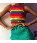 Top maglia arcobaleno