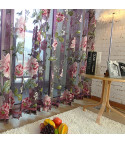 Curtains transparent tulle flowers