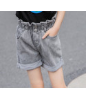 Shorts bambina in denim caramella elastico