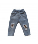 Jeans baby patches leopard