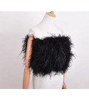 Top-skirt in ostrich feathers