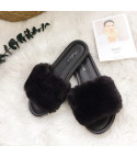 Synthetic fur slippers