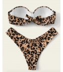 Leopard pushup band bikini