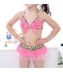 Bikini baby pinkleopardvolant