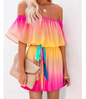 Rainbow sofly dress shortly