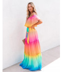 Rainbow sofly dress maxi