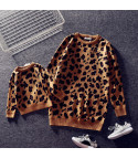 Coordinated mom daughter leopard sweaters