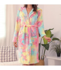 Rainbow plush dressing gown