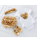 Mickey Bow Gold Baby Outfit