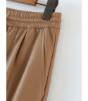 Kamel faux leather trousers
