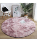 Multicolor round hairy carpet