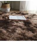 Multicolor round hairy carpet