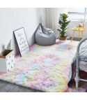 Multicolor rectangular hairy carpet