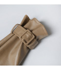 Trench-gown camel faux leather